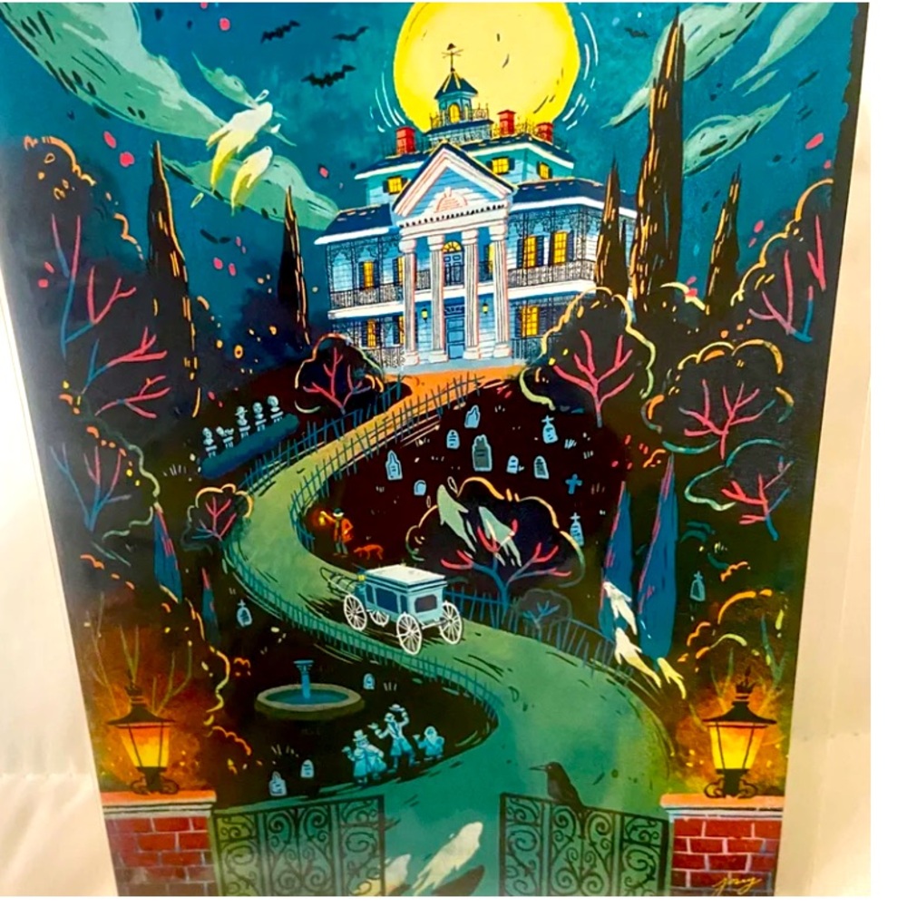 2024 Disney Parks Haunted Mansion Happy Haunts 5x7" Postcard Josey Tsao NEW Art